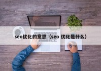 seo优化的意思（seo 优化是什么）